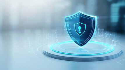 Digital security shield animation cyber space graphic design futuristic environment high-tech viewpoint protection concept