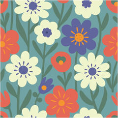Seamless flowers.Vintage botanical flowers. Floral seamless patterns. Style for banners, wallpaper, posters, websites, online.Vector illustration  fabric, interior decor and other users design.
