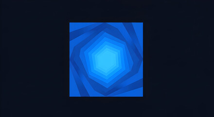 Fototapeta premium Hypnotic Tunnel Made Of Blue Tones Geometric Shapes Perspective