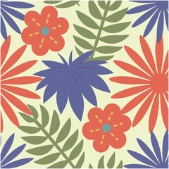 Seamless flowers.Vintage botanical flowers. Floral seamless patterns. Style for banners, wallpaper, posters, websites, online.Vector illustration  fabric, interior decor and other users design.
