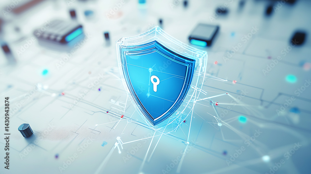 Aufkleber cybersecurity measures protecting data integrity in digital environments technology focus modern vis