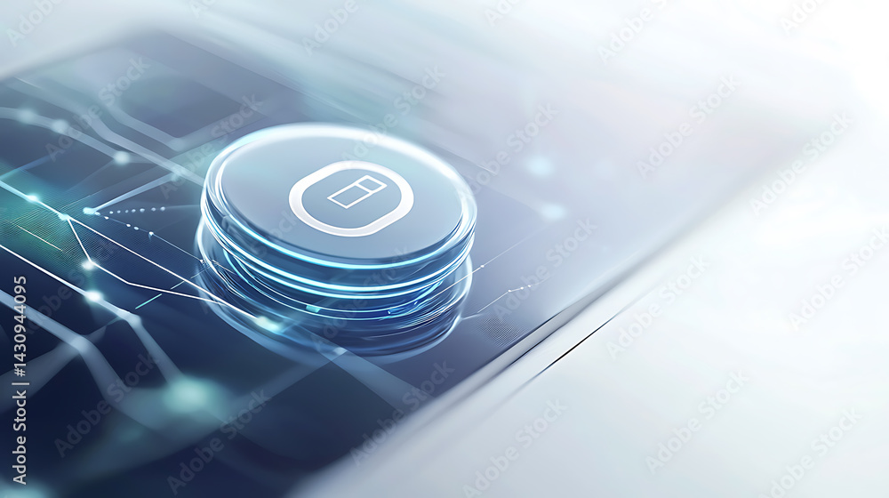 Aufkleber securing digital assets with advanced technology urban setting graphic visualization futuristic envi