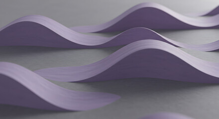 Obraz premium Subtle Undulation Gentle Waves in Pastel Lavender Paper Forms