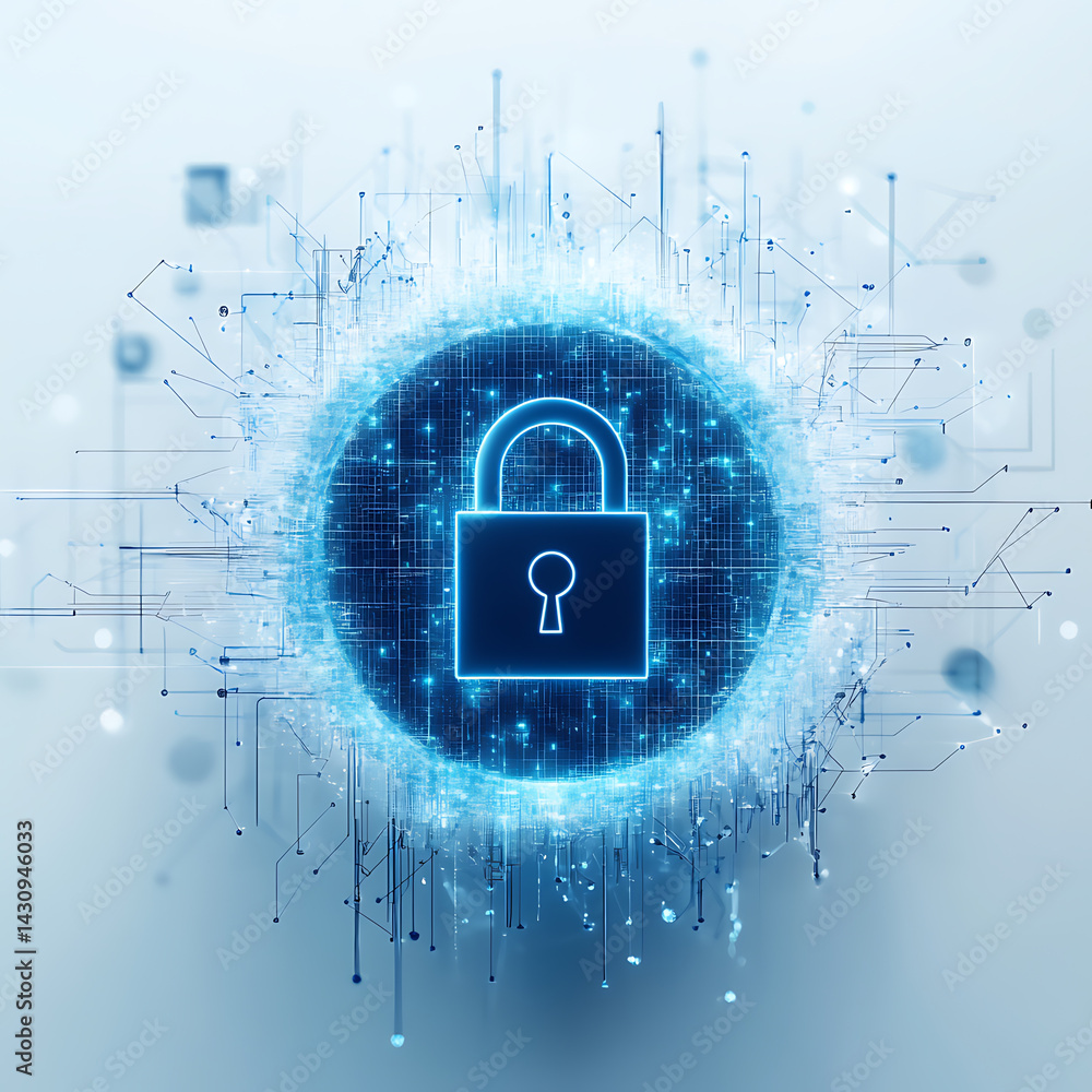 Poster cybersecurity measures for protecting data privacy digital environment infographic technology concep