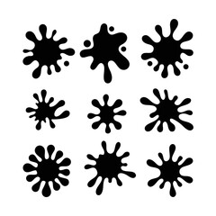 Black Ink Splat Silhouette Vector