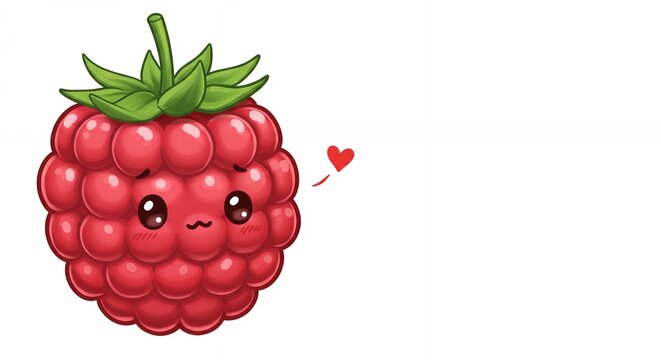 Cute cartoon raspberry illustration