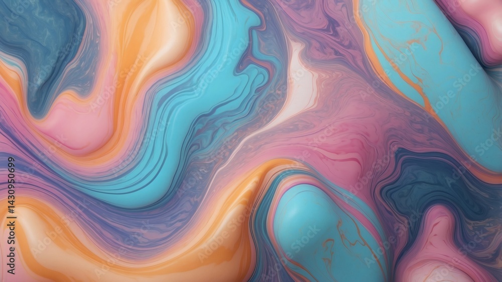 Aufkleber abstract fluid art of swirling colorful paint, evoking a sense of fluidity and artistic expression, ideal for creating backgrounds and textures.