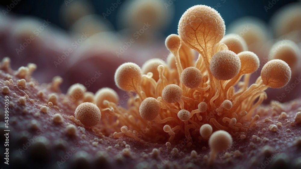 Poster a microscopic view of unique organism cluster