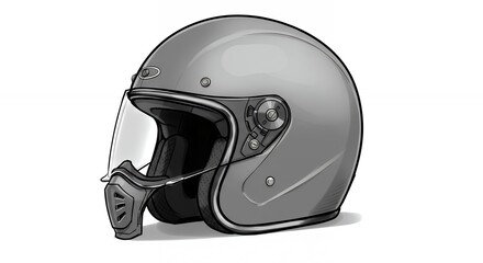 Fototapeta premium Gray motorcycle helmet design