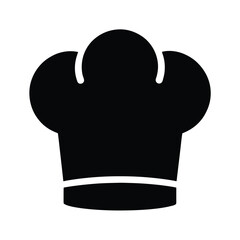 Chef Hat Glyph Icon Silhouette Vector Illustration