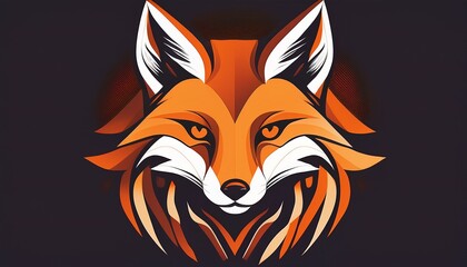 Obraz premium Stylized Orange and White Fox Illustration