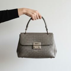 female hand holding bag