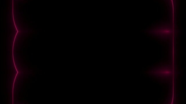 Frame, long rectangular vertical, pink-purple lines of lightening and darkening light on a black background. Space for your own content.