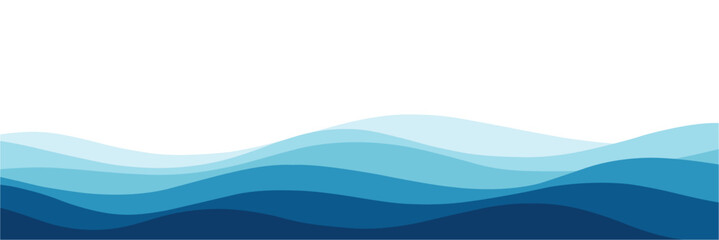 Layered blue wave pattern vector art for digital backgrounds and creative graphic projects.