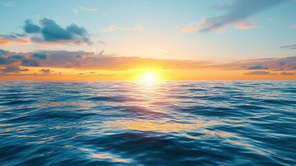 Obraz premium Serene Ocean Sunset isolated on white background