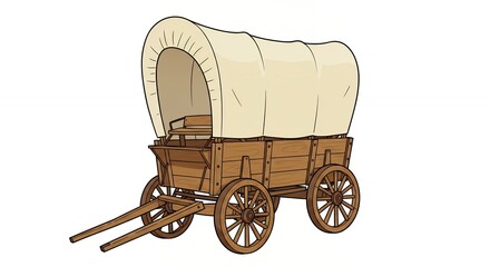 Vintage covered wagon illustration