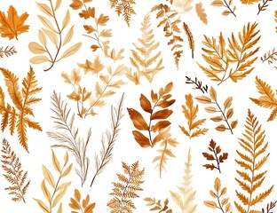Autumn leaves seamless pattern