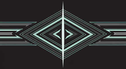 Geometric Dark Background With Diamond Shape and Symmetric Lines