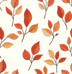 Autumn leaves seamless pattern