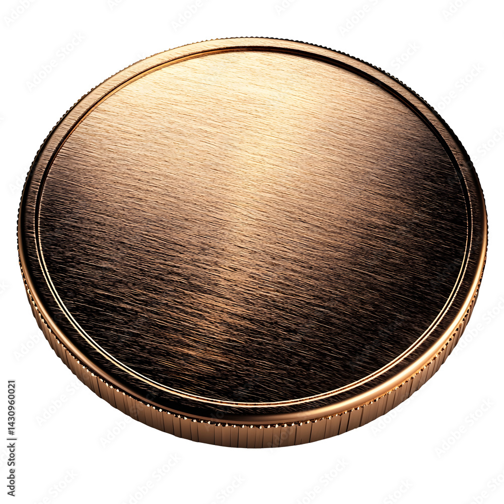 Aufkleber a clean elegant design of a bronze coin symbol with a subtle highlight and seamless rim centered on 