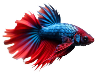 Fototapeta premium Colourful Beta fish in transparent background 