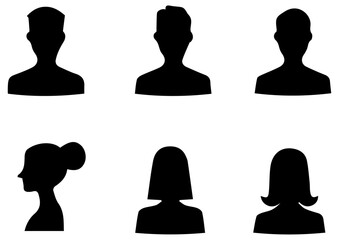 Set Of Women And Men Silhouettes
