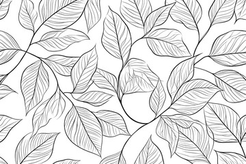 Fototapeta premium Autumn leaves seamless pattern