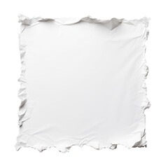 Obraz premium A square of white paper with torn edges against a transparent background in a studio shot view png