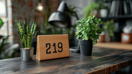 Room Number 219: Plants and Cozy Desk
