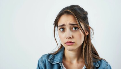 Young woman with thoughtful expression