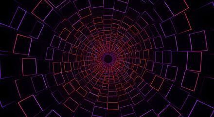 Fototapeta premium Abstract Tunn?l Of G?om?tric Fram?s With Dark Und?rton?s And Luminous Edging