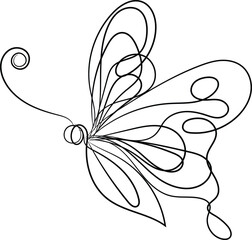 Abstract floral art features a vector illustration with a spring design of flowers, leaves, and a butterfly silhouette, embodying natural beauty