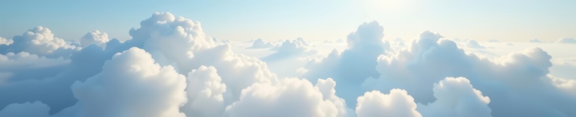 Fototapeta premium Ethereal white clouds rising in various shapes against mist, abstract, fog