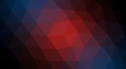 Obraz premium Deep Geometric Facets Gradient Background in Dark Blue and Crimson Tones