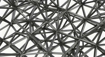 Abstract Geometric Construction Forming Complex Intersecting Patterns