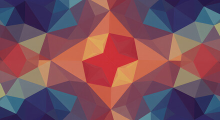 Obraz premium Kaleidoscopic Assembly Of Colored Triangular Geometric Abstraction Art