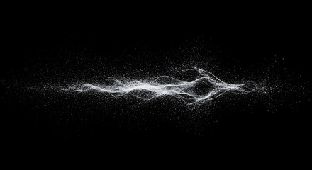 Obraz premium Glowing Nebula Formed by Particles, Sci-Fi Concept Visualization on Black