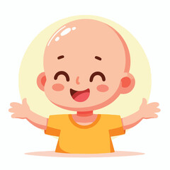 vector image of a bald child