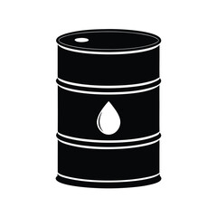 Black silhouette of an oil barrel vector Art & Illustration