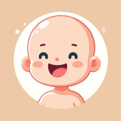 vector image of a bald child