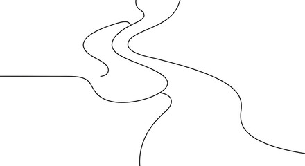 Abstract Curves Pattern Continuous Line Art Creative Minimal Design