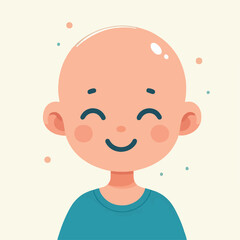vector image of a bald child