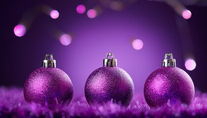 abstract banner with purple christmas balls