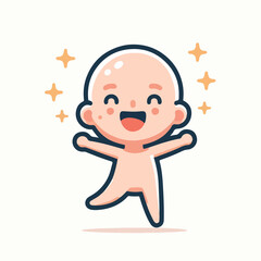 vector image of a bald child