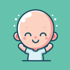 vector image of a bald child