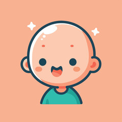 vector image of a bald child