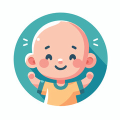 vector image of a bald child