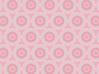 An abstract background with a repeating pattern of hexagonal shapes in soft pink and light gray tones, creating a delicate and calming effect.