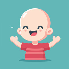 vector image of a bald child