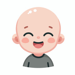vector image of a bald child